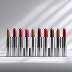 red lipstick on white background