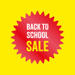 Back to School Sale Red Sticker Banner
