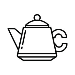 Simple outline illustration of a classic teapot with a handle and spout