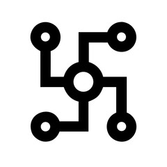 QUBIT NODE QUANTUM COMPUTING NETWORK TECHNOLOGY DATA ICON SET