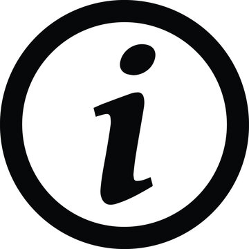 Simple information sign icon featuring bold letter i cleanly designed