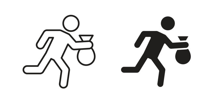 Thief icon vector design. icon doodle hand drawn.