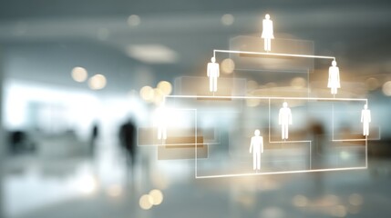 Abstract organization chart on transparent