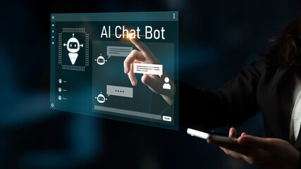 AI chatbot interface facilitates communication, chatbot, and AI interaction for automated user support and information exchange Latch