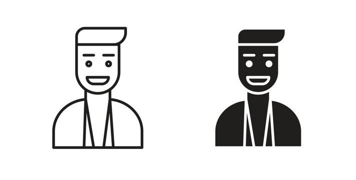 Ventriloquist icon vector design. icon doodle hand drawn.