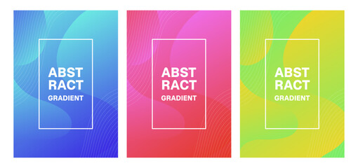 Abstract Gradient Poster Set with Modern Fluid Shapes
