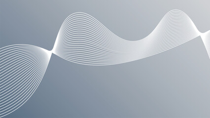 Abstract Gradient Background with Smooth Flowing White Wave Lines and Soft Curved Minimal Linear Pattern Design