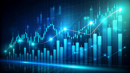 Stock market chart with rising trend blue abstract background suitable for financial analysis and investment concepts