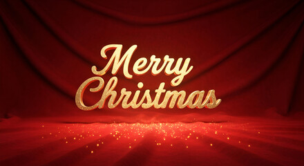 Merry Christmas and Happy New Year vector card design with red vintage winter holiday illustration