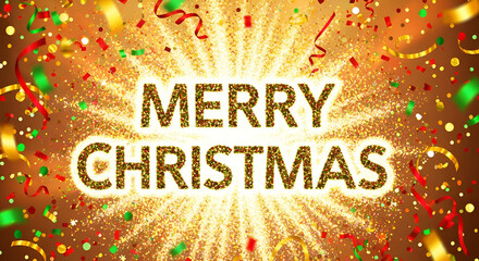 A vintage illustration of a happy Christmas and New Year greeting card with vector decoration and xmas text on a holiday poster design banner