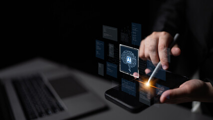 AI Assistant Brain Processor with LLM Technology, Big Data, Machine Learning, Generative AI for Business Support, Future Agentic AI Technology and Artificial Intelligence Prompt Engineering. Spline