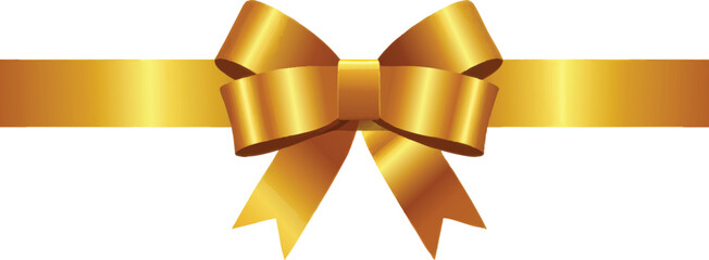 A golden ribbon and bow, perfect for gift wrapping or festive decorations.