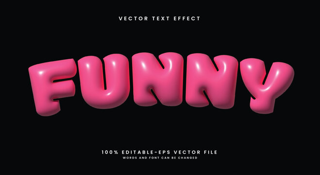 Funny 3d inflated style editable text effect Template