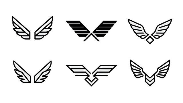 Winged Car Badges: Six Logo Icon Variations