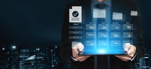 Task management workflow dashboard visualizing to-do lists, ongoing tasks, review status, and completed items to support productivity and project tracking Vouch