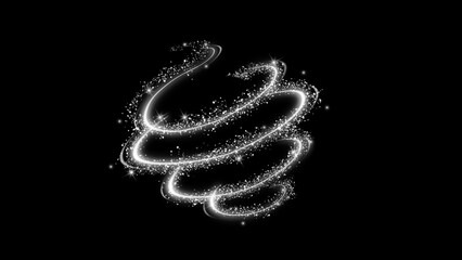 Magical Swirling Light Trails With Sparkling Particles On A Dark Backdrop Create Mystery