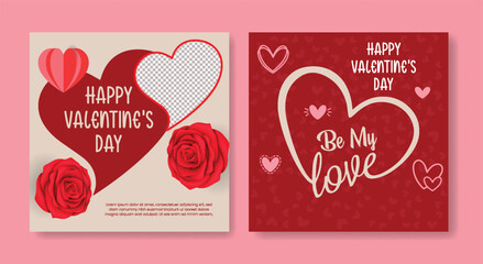 Valentine&rsquo;s Day Celebration Promo Bundle with Heart Vector Art, Gift Sale Advertisements, Web Banner Designs, Social Media Post Collection, Square Flyer, poster and greetings, Invitation card Template