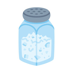 Salt in Glass Shaker Used in Culinary Vector Illustration