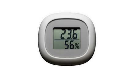 Digital thermometer and hygrometer isolated on transparent background