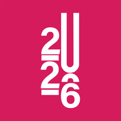 Stylized '20' and '26' year numbers bold modern graphic design