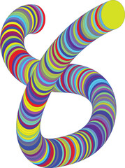 Abstract vibrant layered pipe structure with many colors design