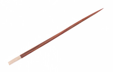 Wooden school pointer for blackboard isolated on white background