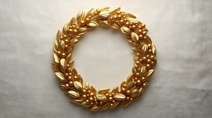 Obraz premium Golden laurel wreath object