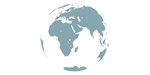 Stylized globe illustration showing continents and oceans