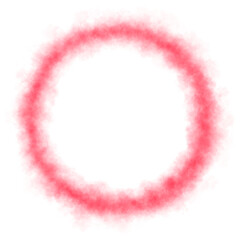 Fiery glowing red smoke circle ring frame with soft vapor texture and transparent background isolated abstract illustration