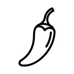 Simple outline drawing of a single chili pepper on a white background
