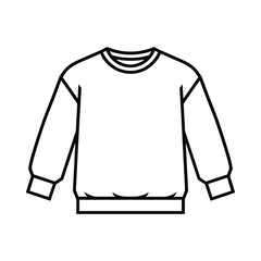 Simple line drawing of a classic crewneck sweatshirt with long sleeves