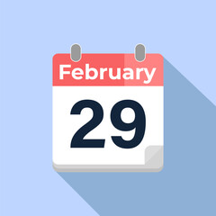 February 29 Vector Calendar
Modern flat color vector calendar with date
