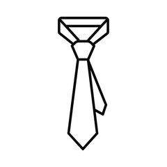 Simple line art illustration of a classic necktie knot