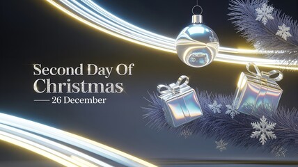 VECTORS. Editable banner for Boxing Day, celebrated as a second Christmas Day.
