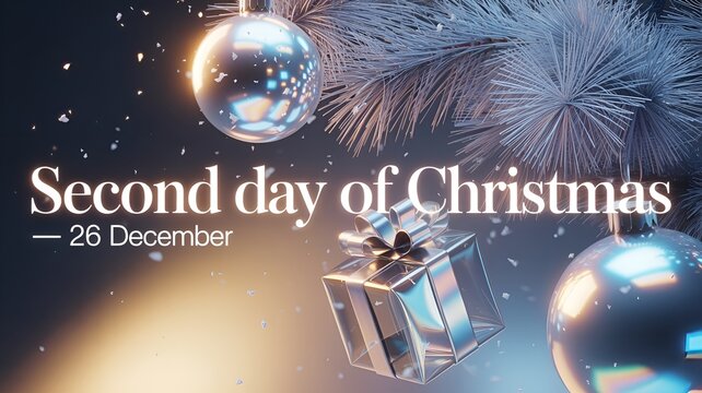 VECTORS. Editable banner for Boxing Day, celebrated as a second Christmas Day. - Powered by Adobe