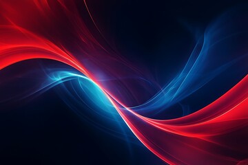 Naklejka premium Abstract red and blue smoke swirls against a dark background, ideal for and creative design projects.