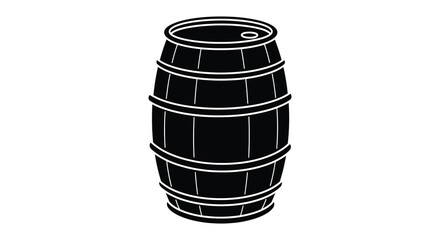 a simple black and white illustration of a wooden barrel a classic storage container silhouette