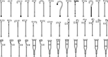 Walking aids, mobility support, canes, crutches, rehabilitation tools, disability assistance, orthopedic equipment, recovery gear, physical therapy, elder care, injury aid