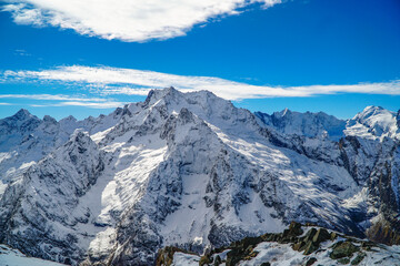 snow covered mountains