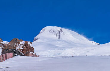 snow covered mountains in winter