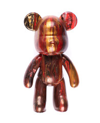 Plastic toy colored abstract mouse isolated on white background