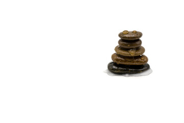 Zen Stones Isolated on White Background