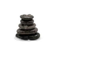 Zen Stones Isolated on White Background