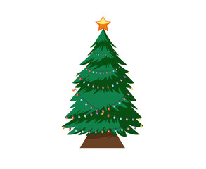 christmas tree isolated on white