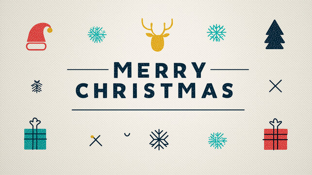 Merry christmas card, merry christmas lettering, christmas greeting card, christmas greeting card with holly, - Powered by Adobe