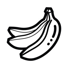 Hand drawn sketch of a bunch of bananas in black and white outline style © Mahbub