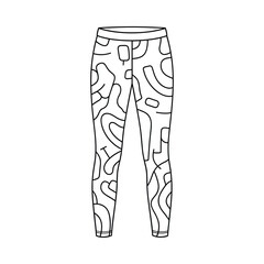 Abstract line art patterned leggings fashion illustration