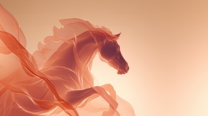 A majestic horse in motion symbolizing business growth and career ambition, running with power and freedom against a warm golden gradient.
