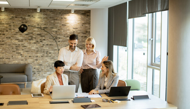 Team collaboration in a bright modern office during a brainstorming session