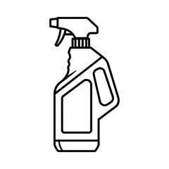 Simple outline drawing of a cleaning spray bottle with trigger sprayer and handle